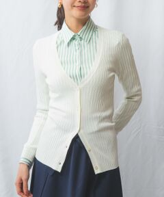 NARACAMICIE / ナラカミーチェ ニット・セーター | 【NARACAMICIE】Vネックリブカーディガン