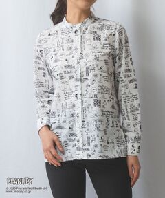 NARACAMICIE / ナラカミーチェ シャツ・ブラウス | 【PEANUTS】ドローイングバンドカラー長袖ブラウス