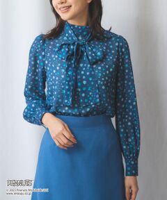 NARACAMICIE / ナラカミーチェ シャツ・ブラウス | 【PEANUTS】シャボン玉柄リボン付きジョーゼット長袖ブラウス