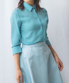 NARACAMICIE / ナラカミーチェ シャツ・ブラウス | 【NARACAMICIE】バスケット幾何シフォン七分袖ブラウス