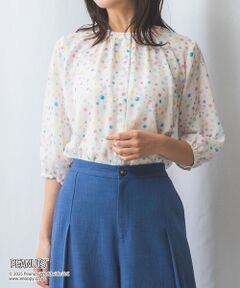 NARACAMICIE / ナラカミーチェ シャツ・ブラウス | 【PEANUTS】シャボン玉柄ジョーゼット七分袖ブラウス