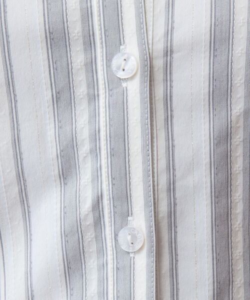 NARACAMICIE / ナラカミーチェ シャツ・ブラウス | 【NARACAMICIE】ストレッチランダムストライプスタンドカラー七分袖シャツ | 詳細9