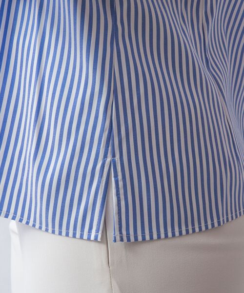 NARACAMICIE / ナラカミーチェ シャツ・ブラウス | 【NARACAMICIE】ストレッチストライプフリル七分袖シャツ | 詳細12