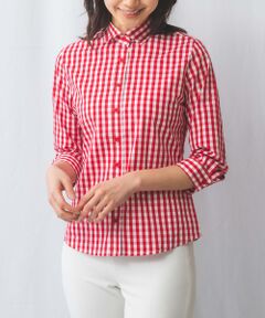 NARACAMICIE / ナラカミーチェ シャツ・ブラウス | 【NARACAMICIE】スモールギンガム七分袖シャツ