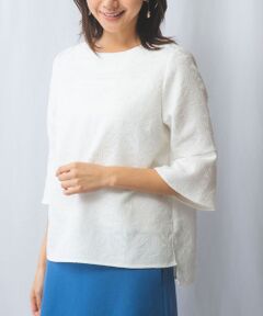 NARACAMICIE / ナラカミーチェ シャツ・ブラウス | 【NARACAMICIE】フラワージャガード六分袖ブラウス