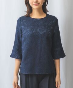 NARACAMICIE / ナラカミーチェ シャツ・ブラウス | 【NARACAMICIE】フラワージャガード六分袖ブラウス