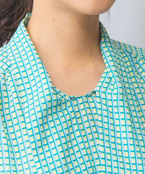 NARACAMICIE / ナラカミーチェ シャツ・ブラウス | 【NARACAMICIE】バスケット幾何シフォンボウタイ半袖ブラウス | 詳細6