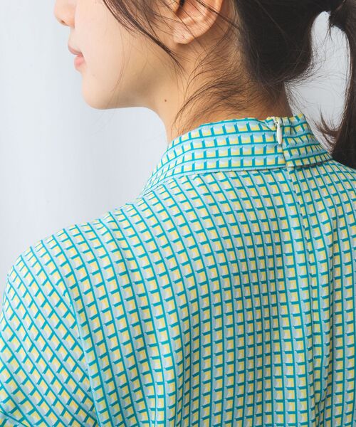 NARACAMICIE / ナラカミーチェ シャツ・ブラウス | 【NARACAMICIE】バスケット幾何シフォンボウタイ半袖ブラウス | 詳細7
