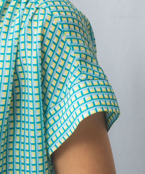 NARACAMICIE / ナラカミーチェ シャツ・ブラウス | 【NARACAMICIE】バスケット幾何シフォンボウタイ半袖ブラウス | 詳細9