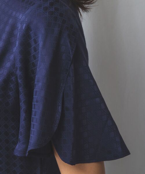NARACAMICIE / ナラカミーチェ シャツ・ブラウス | 【NARACAMICIE】織り柄サテンチューリップスリーブ半袖ブラウス | 詳細8