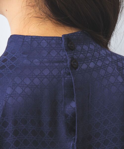 NARACAMICIE / ナラカミーチェ シャツ・ブラウス | 【NARACAMICIE】織り柄サテンタック衿半袖プルオーバー | 詳細6