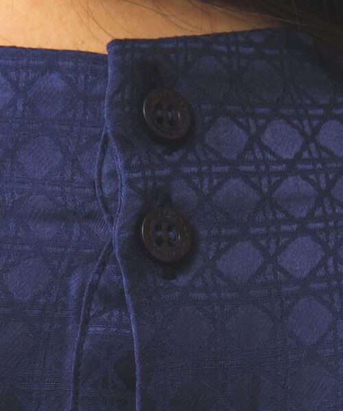 NARACAMICIE / ナラカミーチェ シャツ・ブラウス | 【NARACAMICIE】織り柄サテンタック衿半袖プルオーバー | 詳細7