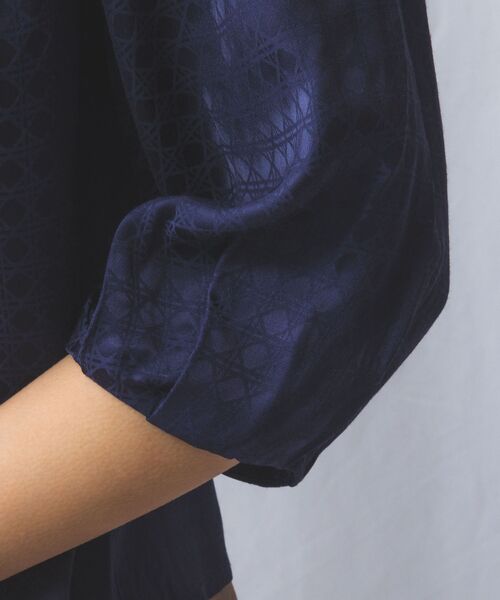 NARACAMICIE / ナラカミーチェ シャツ・ブラウス | 【NARACAMICIE】織り柄サテンタック衿半袖プルオーバー | 詳細8