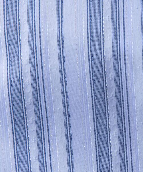 NARACAMICIE / ナラカミーチェ シャツ・ブラウス | 【NARACAMICIE】ストレッチランダムストライプ襟付きフリル半袖シャツ | 詳細17