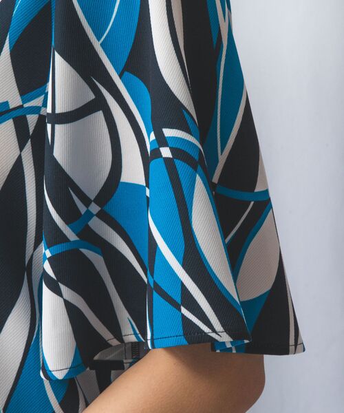 NARACAMICIE / ナラカミーチェ シャツ・ブラウス | 【NARACAMICIE】【セットアップ対応】ウェーブ幾何プリント半袖ブラウス | 詳細10