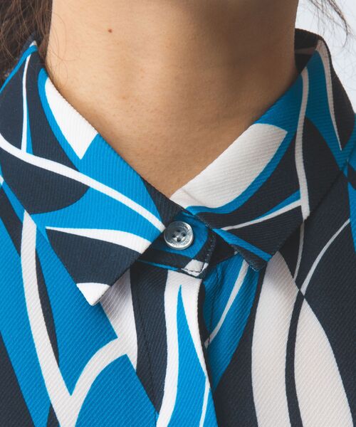 NARACAMICIE / ナラカミーチェ シャツ・ブラウス | 【NARACAMICIE】【セットアップ対応】ウェーブ幾何プリント半袖ブラウス | 詳細6
