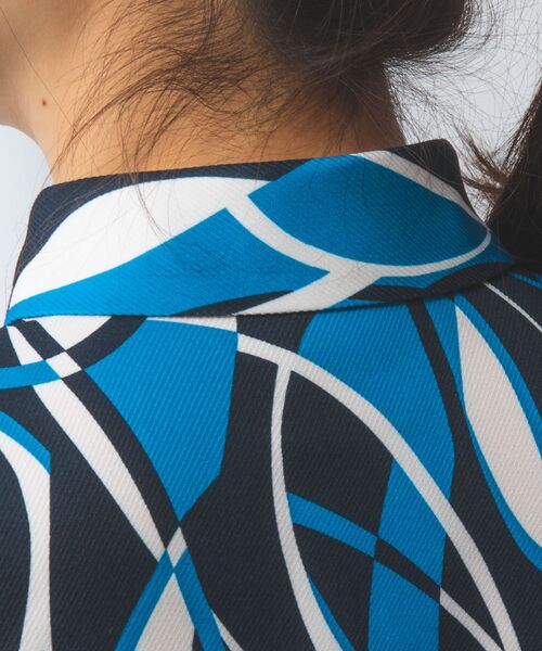 NARACAMICIE / ナラカミーチェ シャツ・ブラウス | 【NARACAMICIE】【セットアップ対応】ウェーブ幾何プリント半袖ブラウス | 詳細8