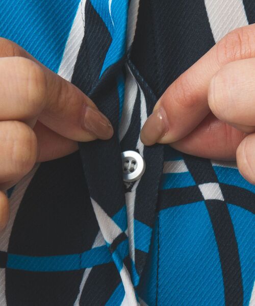 NARACAMICIE / ナラカミーチェ シャツ・ブラウス | 【NARACAMICIE】【セットアップ対応】ウェーブ幾何プリント半袖ブラウス | 詳細9