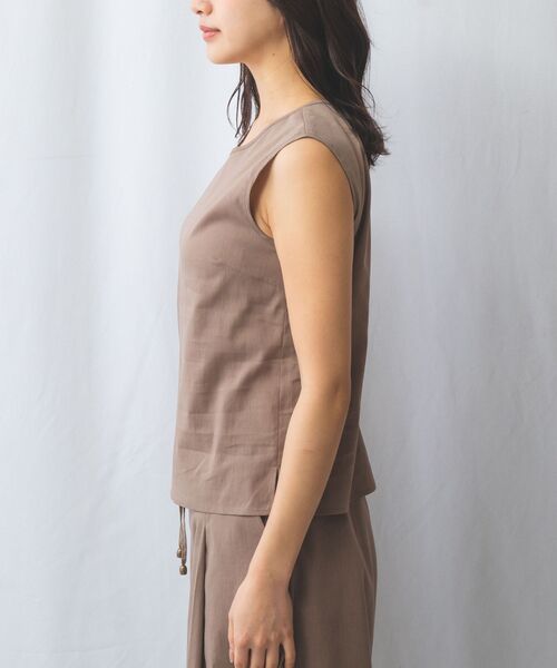 NARACAMICIE / ナラカミーチェ シャツ・ブラウス | 【NARACAMICIE】【セットアップ対応】ポリ麻ノースリブラウス | 詳細3