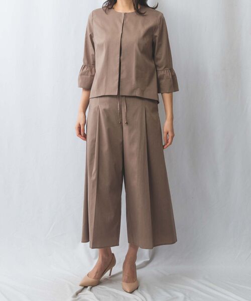 NARACAMICIE / ナラカミーチェ その他パンツ | 【NARACAMICIE】【セットアップ対応】ポリ麻ワイドパンツ | 詳細1
