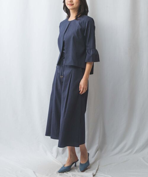 NARACAMICIE / ナラカミーチェ その他パンツ | 【NARACAMICIE】【セットアップ対応】ポリ麻ワイドパンツ | 詳細13