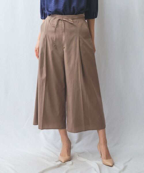 NARACAMICIE/ナラカミーチェ 【NARACAMICIE】【セットアップ対応】ポリ麻ワイドパンツ ブラウン 1(M)9号 NARACAMICIE/ナラカミーチェ 【NARACAMICIE】【セットアップ対応】ポリ麻ワイドパンツ ブラウン 1(M)9号