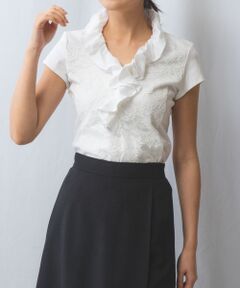 NARACAMICIE / ナラカミーチェ カットソー | 【NARACAMICIE】60スムースレースフリルカットソー