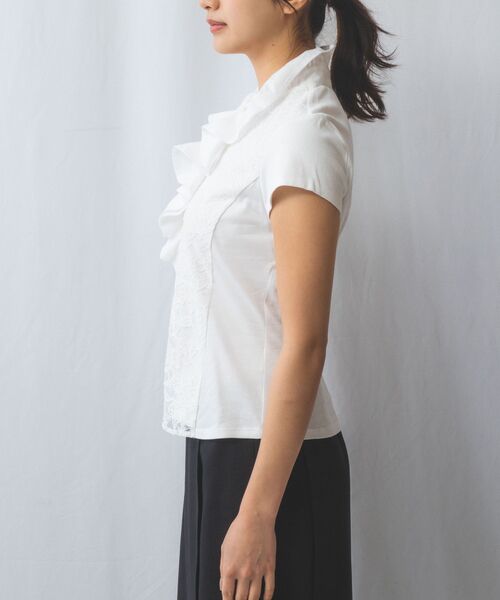 NARACAMICIE / ナラカミーチェ カットソー | 【NARACAMICIE】60スムースレースフリルカットソー | 詳細3