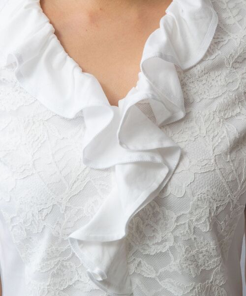 NARACAMICIE / ナラカミーチェ カットソー | 【NARACAMICIE】60スムースレースフリルカットソー | 詳細6