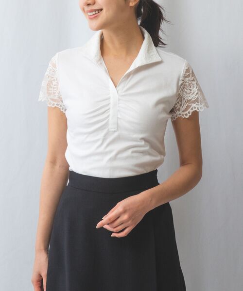 NARACAMICIE / ナラカミーチェ カットソー | 【NARACAMICIE】60スムースレーススタンドカットソー | 詳細1