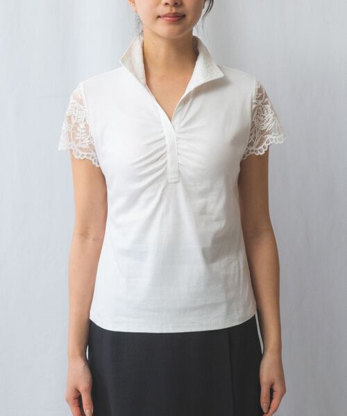 NARACAMICIE / ナラカミーチェ カットソー | 【NARACAMICIE】60スムースレーススタンドカットソー | 詳細2