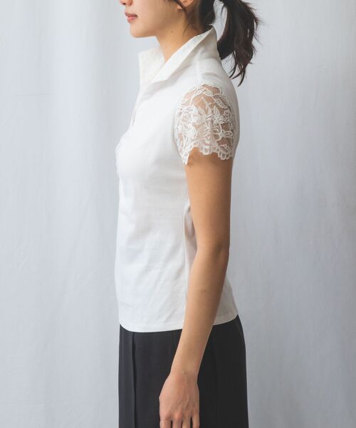 NARACAMICIE / ナラカミーチェ カットソー | 【NARACAMICIE】60スムースレーススタンドカットソー | 詳細3