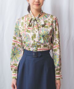 NARACAMICIE / ナラカミーチェ シャツ・ブラウス | 【NARACAMICIE】【セットアップ対応】天体柄ボウタイ付き長袖ブラウス