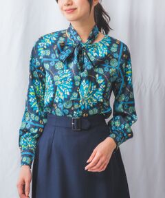 NARACAMICIE / ナラカミーチェ シャツ・ブラウス | 【NARACAMICIE】【セットアップ対応】天体柄ボウタイ付き長袖ブラウス