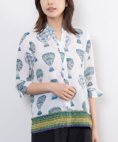 NARACAMICIE / ナラカミーチェ シャツ・ブラウス | 【NARACAMICIE】GENIUS 気球柄フリル七分袖ブラウス