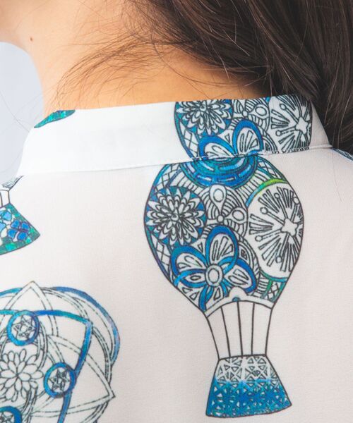 NARACAMICIE / ナラカミーチェ シャツ・ブラウス | 【NARACAMICIE】GENIUS 気球柄フリル七分袖ブラウス | 詳細14