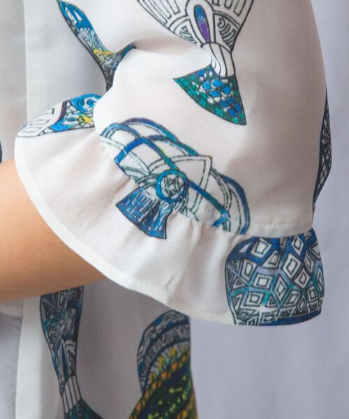 NARACAMICIE / ナラカミーチェ シャツ・ブラウス | 【NARACAMICIE】GENIUS 気球柄フリル七分袖ブラウス | 詳細15