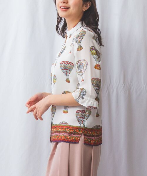 NARACAMICIE / ナラカミーチェ シャツ・ブラウス | 【NARACAMICIE】GENIUS 気球柄フリル七分袖ブラウス | 詳細2