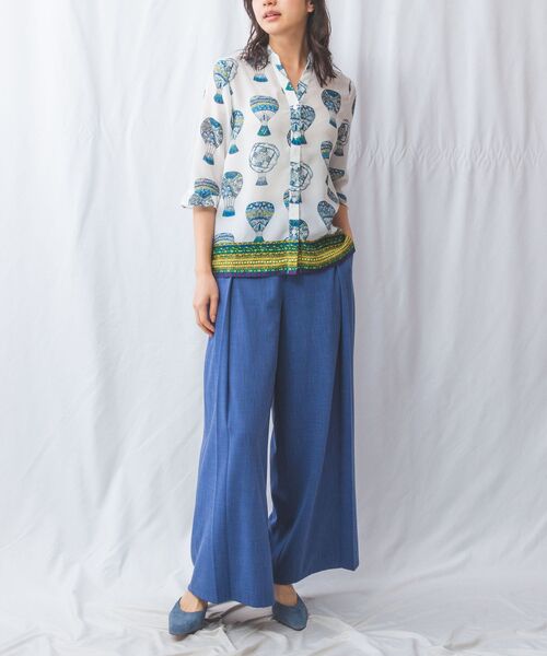 NARACAMICIE / ナラカミーチェ シャツ・ブラウス | 【NARACAMICIE】GENIUS 気球柄フリル七分袖ブラウス | 詳細20