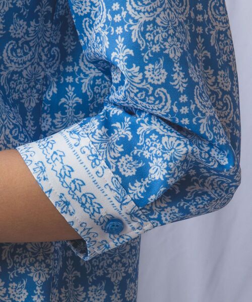 NARACAMICIE / ナラカミーチェ シャツ・ブラウス | 【NARACAMICIE】ハンドブロック風プリント七分袖シャツ | 詳細12