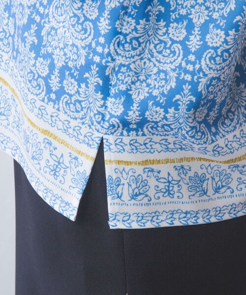 NARACAMICIE / ナラカミーチェ シャツ・ブラウス | 【NARACAMICIE】ハンドブロック風プリント七分袖シャツ | 詳細13