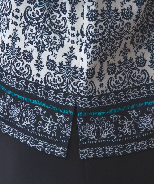 NARACAMICIE / ナラカミーチェ シャツ・ブラウス | 【NARACAMICIE】ハンドブロック風プリント七分袖シャツ | 詳細4