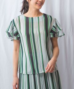 NARACAMICIE / ナラカミーチェ シャツ・ブラウス | 【NARACAMICIE】【セットアップ対応】マルチストライプ半袖フリルブラウス