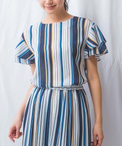 NARACAMICIE / ナラカミーチェ シャツ・ブラウス | 【NARACAMICIE】【セットアップ対応】マルチストライプ半袖フリルブラウス