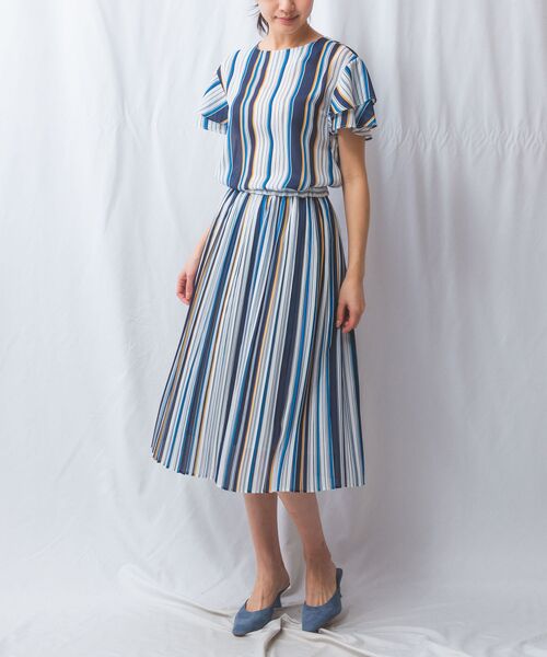 NARACAMICIE / ナラカミーチェ シャツ・ブラウス | 【NARACAMICIE】【セットアップ対応】マルチストライプ半袖フリルブラウス | 詳細11