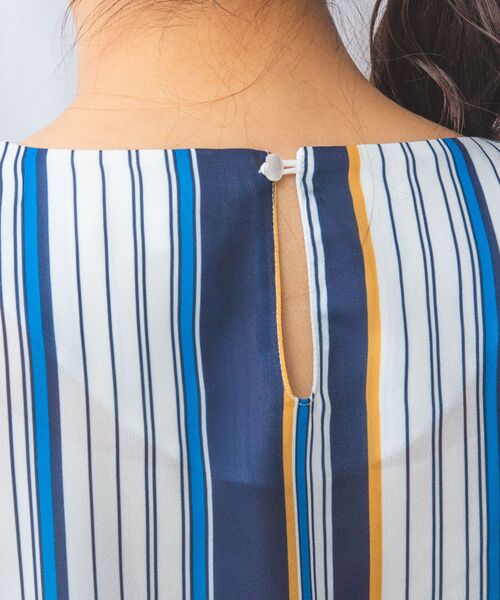 NARACAMICIE / ナラカミーチェ シャツ・ブラウス | 【NARACAMICIE】【セットアップ対応】マルチストライプ半袖フリルブラウス | 詳細5
