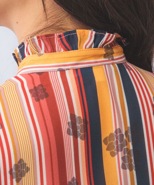 NARACAMICIE / ナラカミーチェ シャツ・ブラウス | 【NARACAMICIE】GENIUS マルチストライプフリル半袖ブラウス | 詳細5