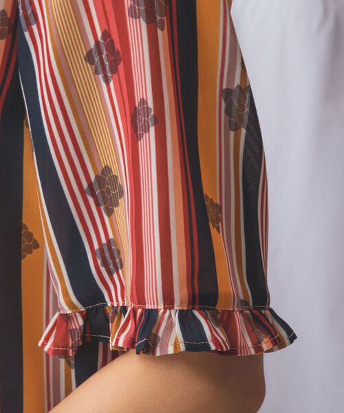 NARACAMICIE / ナラカミーチェ シャツ・ブラウス | 【NARACAMICIE】GENIUS マルチストライプフリル半袖ブラウス | 詳細6