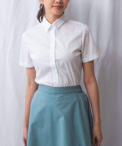 NARACAMICIE / ナラカミーチェ シャツ・ブラウス | 【NARACAMICIE】ストレッチブロード半袖シャツ | 詳細1