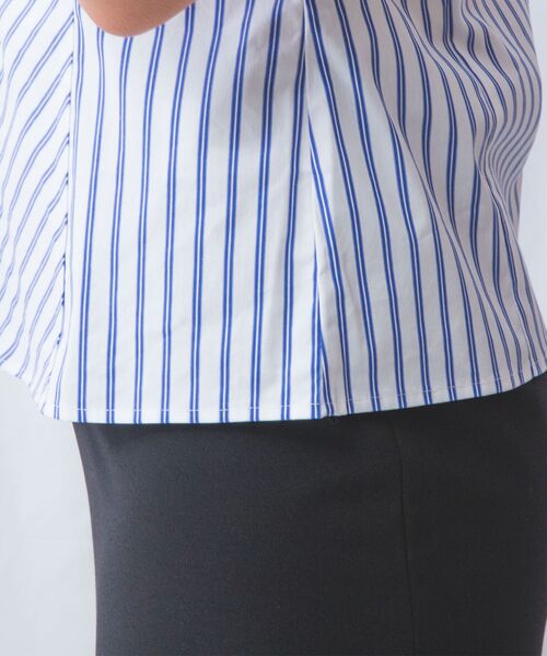 NARACAMICIE / ナラカミーチェ シャツ・ブラウス | 【NARACAMICIE】ストライプスタンドカラー半袖シャツ | 詳細12
